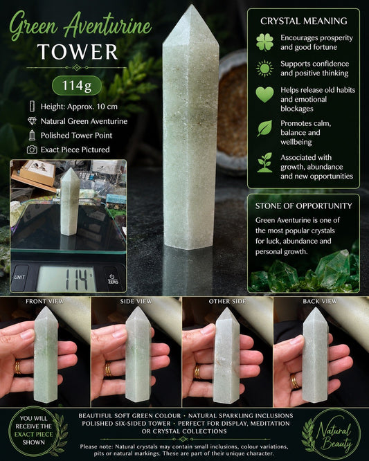 Green Aventurine Tower – 114g    reiki meditation yoga