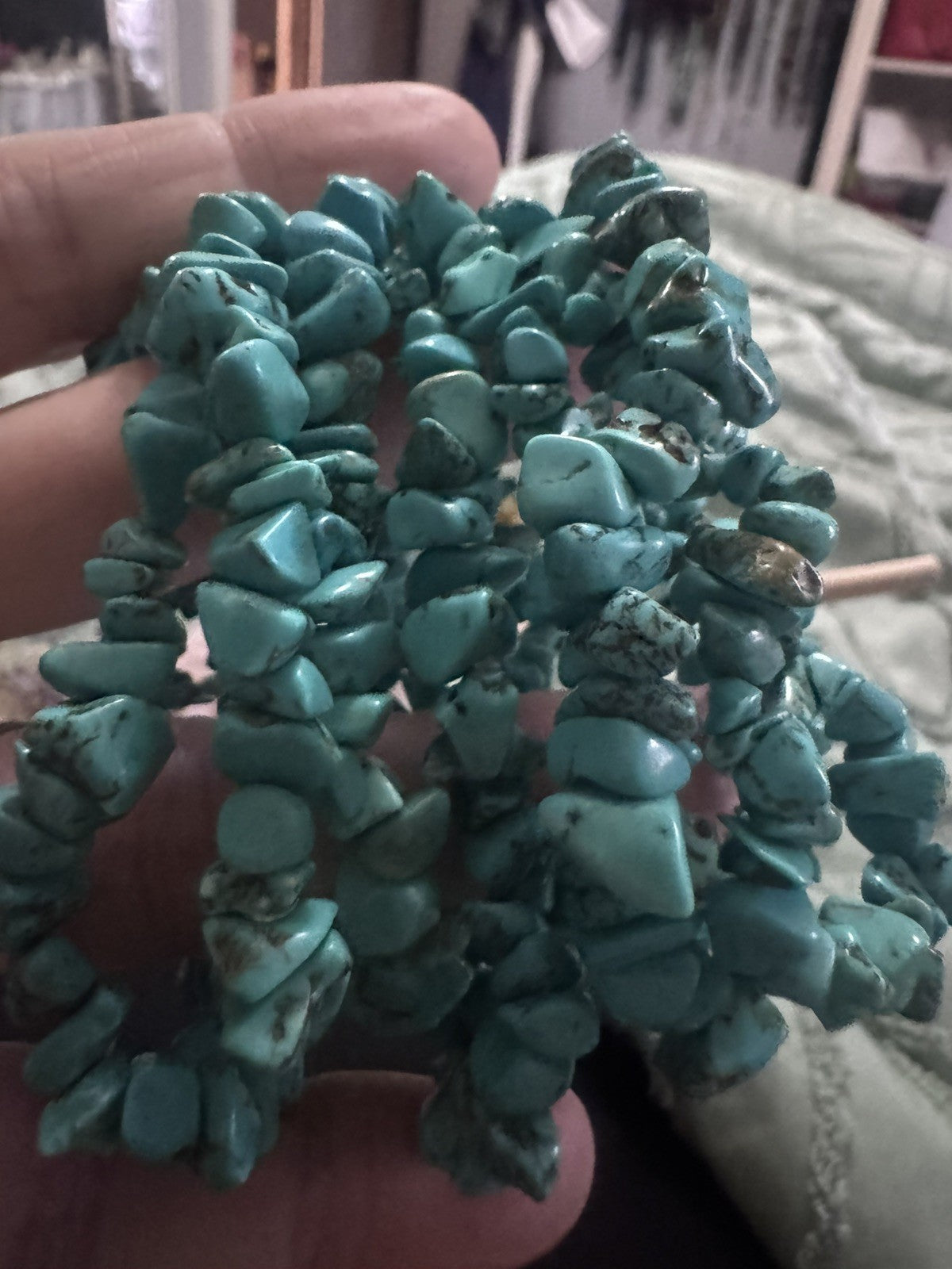 Blue Turquoise Chip Bracelet