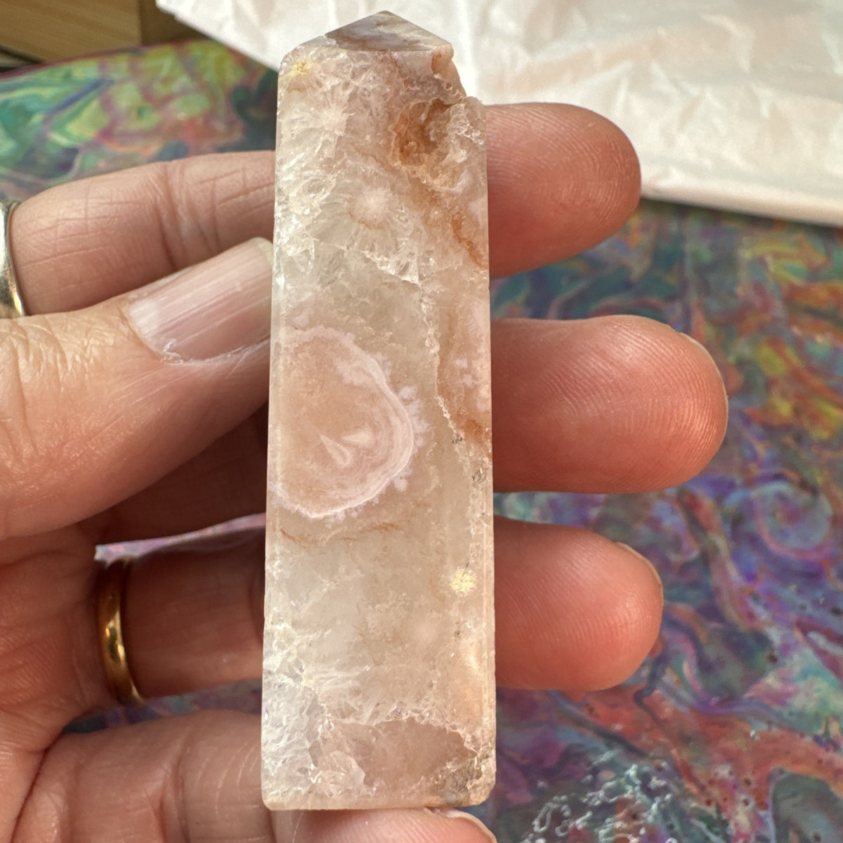 57 gram Flower Agate Crystal Tower