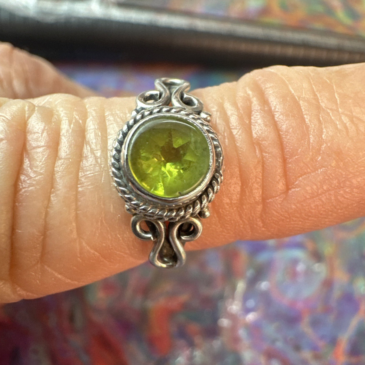 Peridot  925 Sterling Silver Ring Size J 4.75