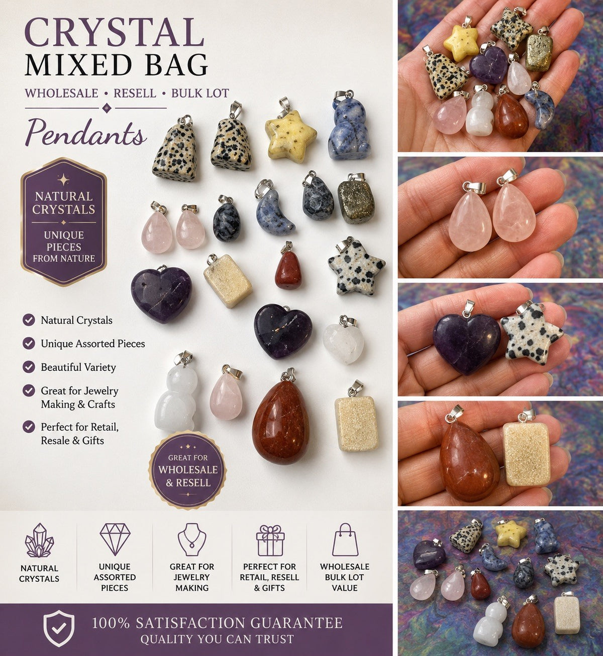 Crystal Mixed Bag wholesale resell lot pendants