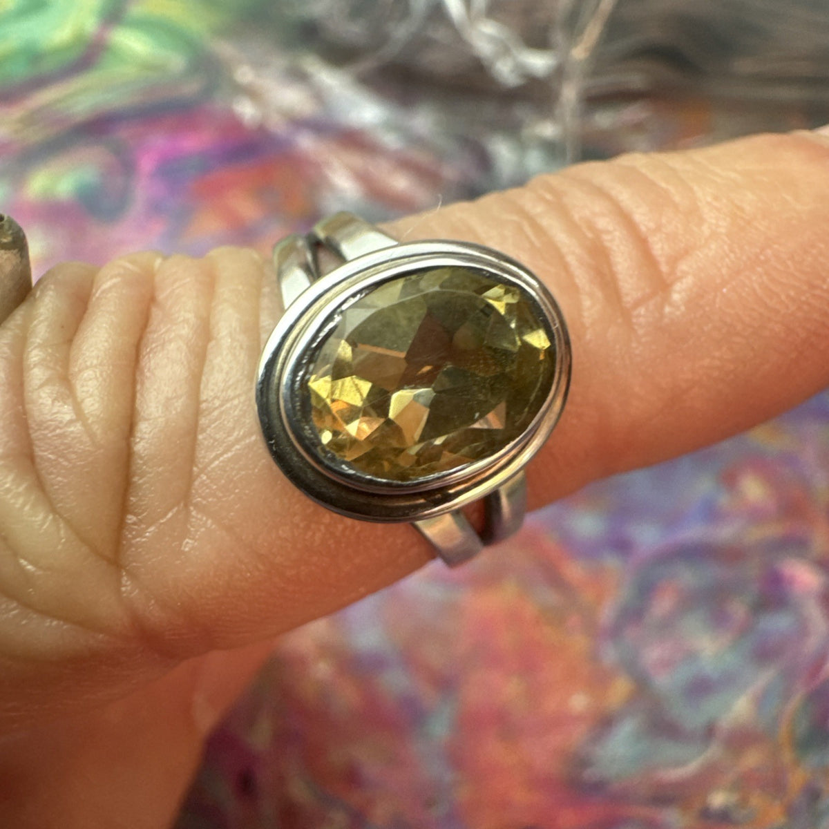 Citrine  925 Sterling Silver Ring Size K 5.5