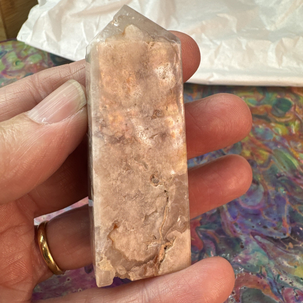 66 gram Flower Agate Crystal Tower