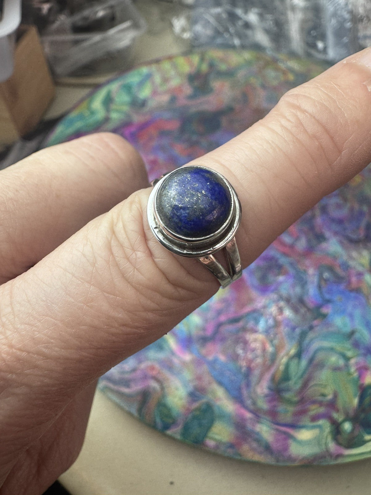 Lapis Lazuli  925 Sterling Silver Ring Size Q.5 8.5
