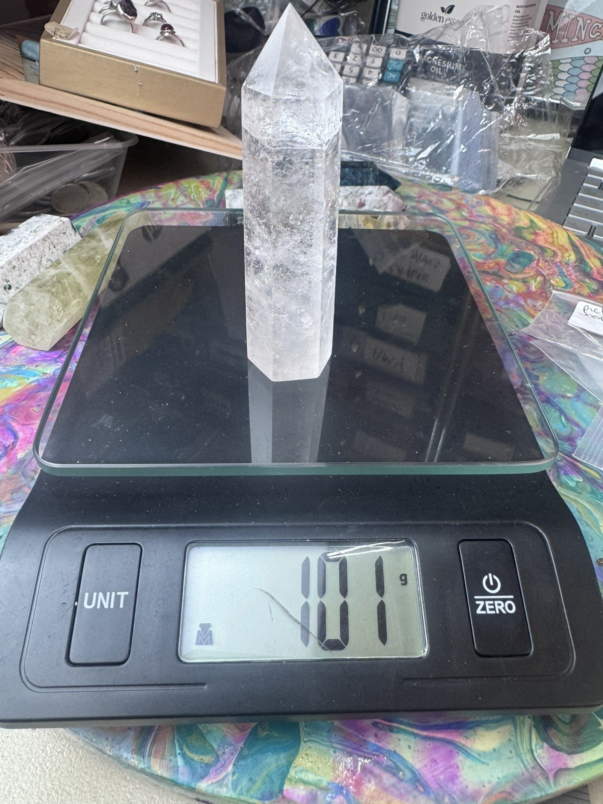 Natural Clear Quartz Crystal Tower – 101g  –  Polished Stone reiki meditation