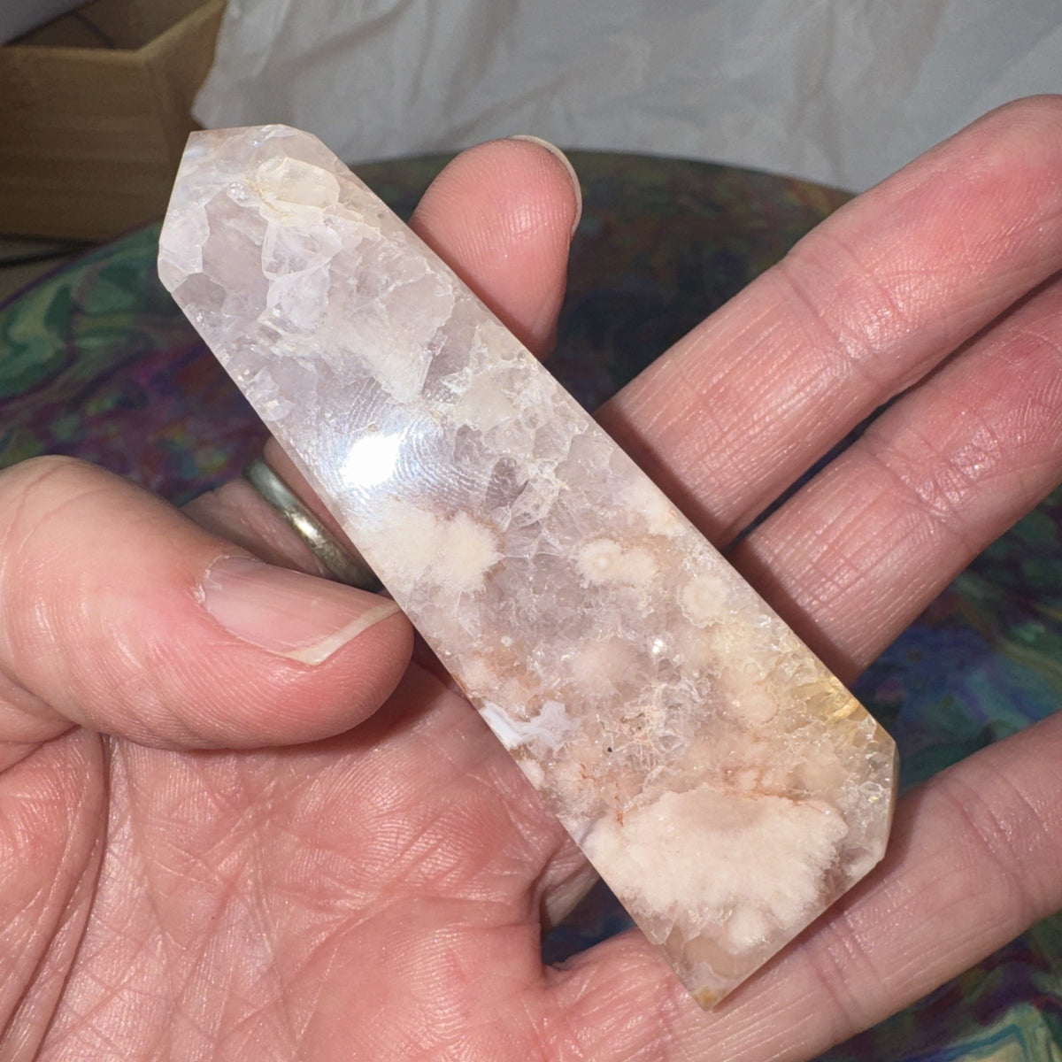 67 gram Flower Agate Crystal Tower