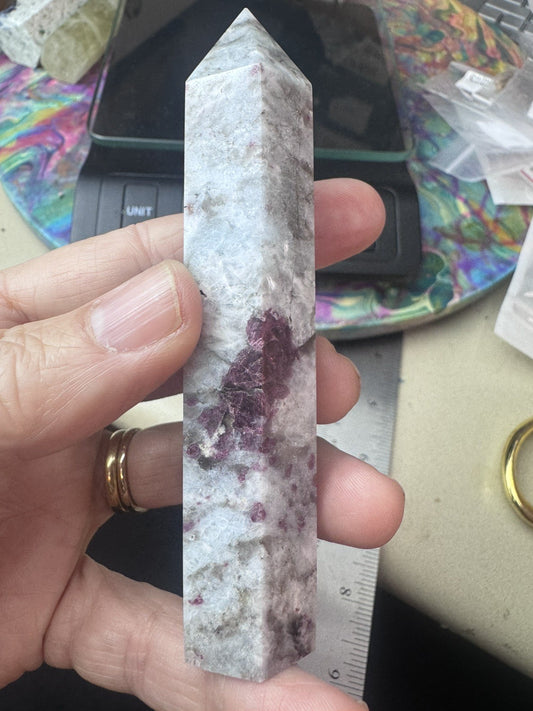 Natural Pink Tourmaline Tower – 94g   Polished Stone reiki meditation