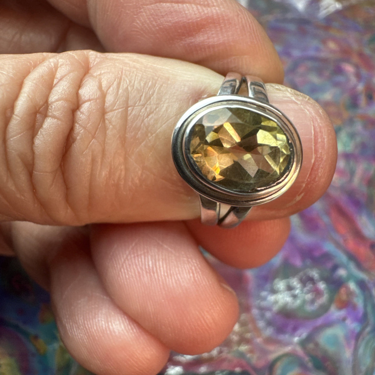 Citrine  925 Sterling Silver Ring Size K 5.5