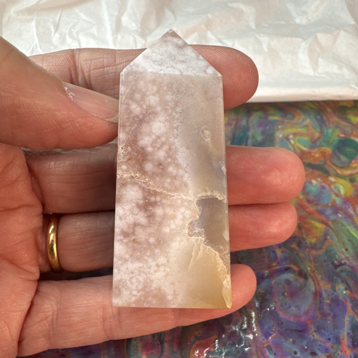 72 gram Flower Agate Crystal Tower