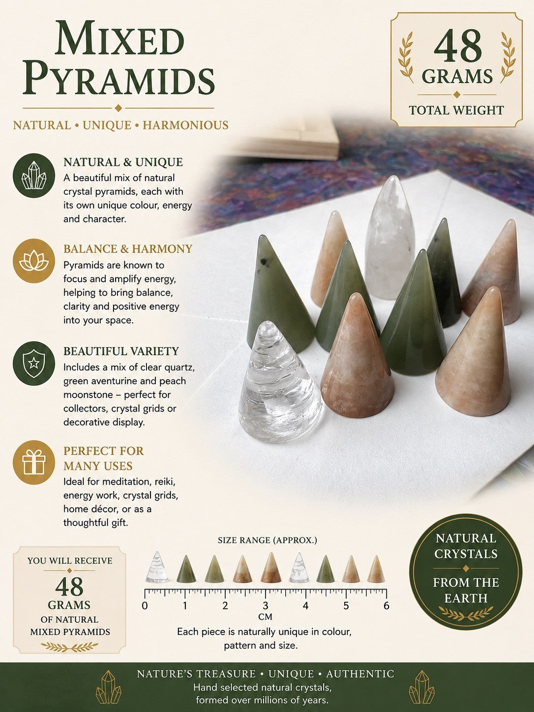 Crystal Mixed Bag wholesale resell lot  pyramid cones
