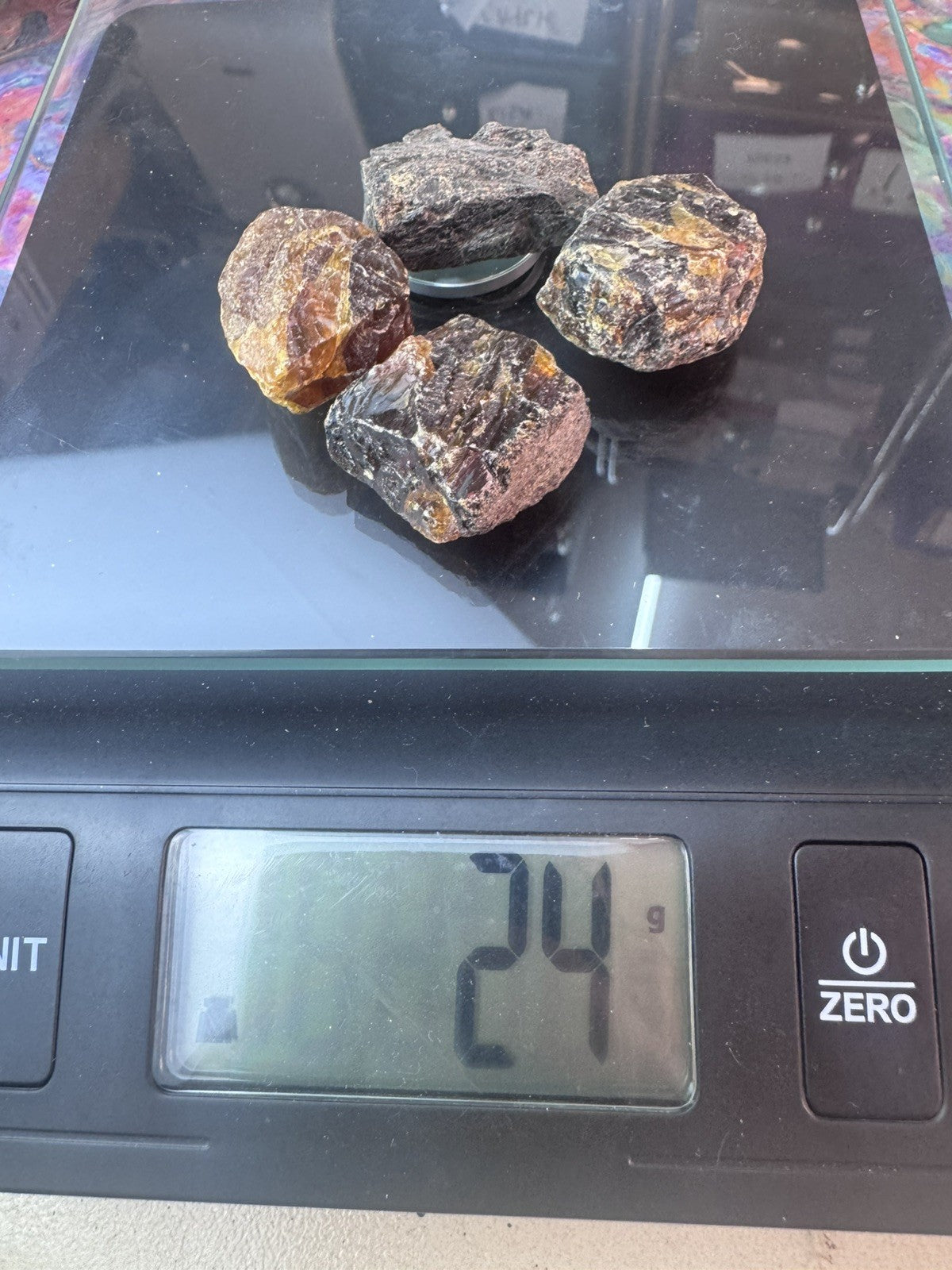 Black Amber 25 grams 4 peices Rough lot