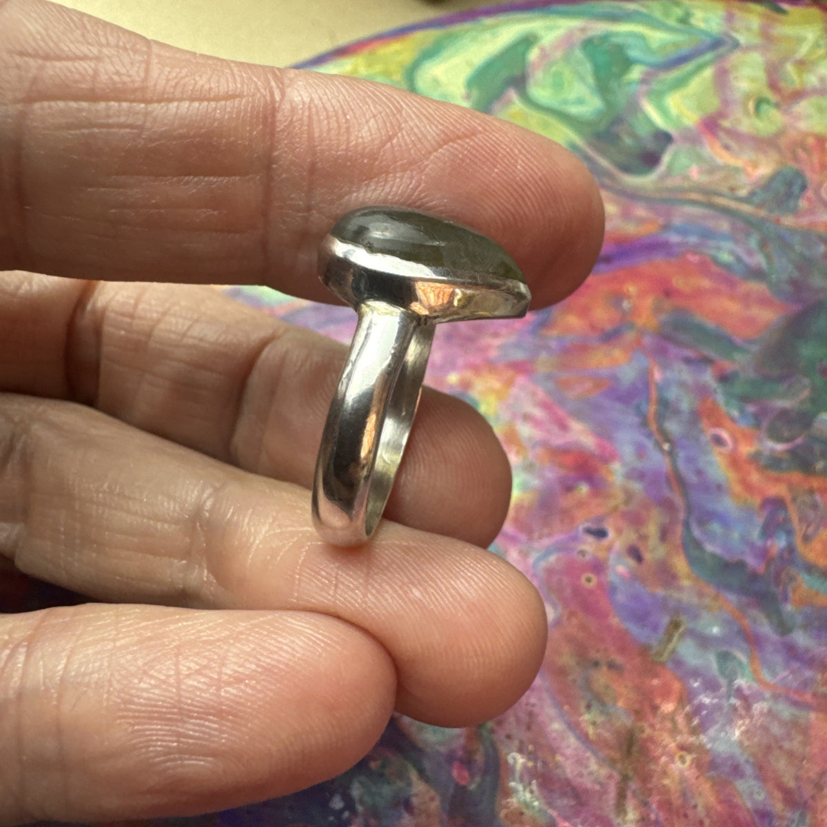 Labradorite 925 Sterling Silver Ring Size P.5 8