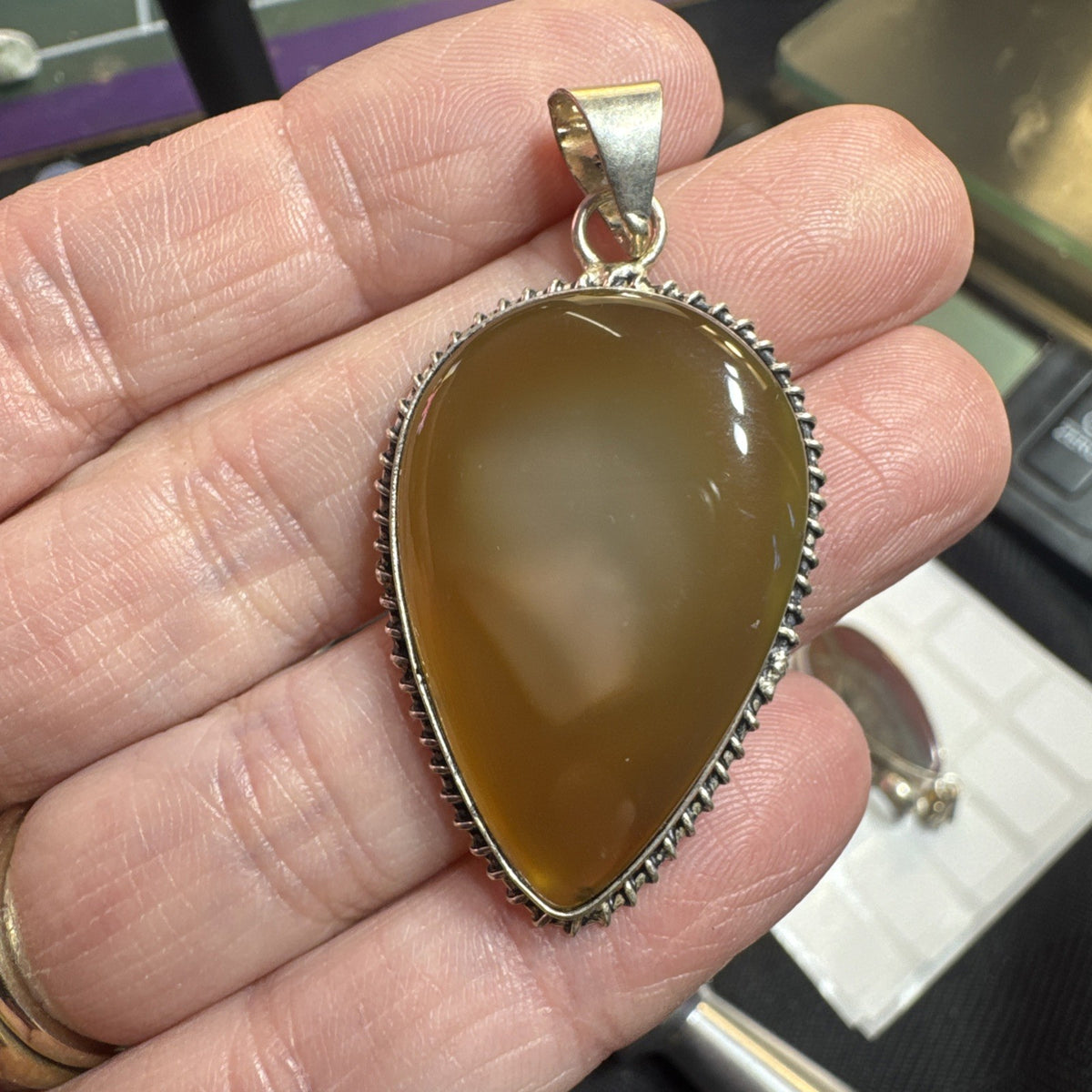 Gemstone Pendant Lot 103 Grams 925 Silver Plated stamped