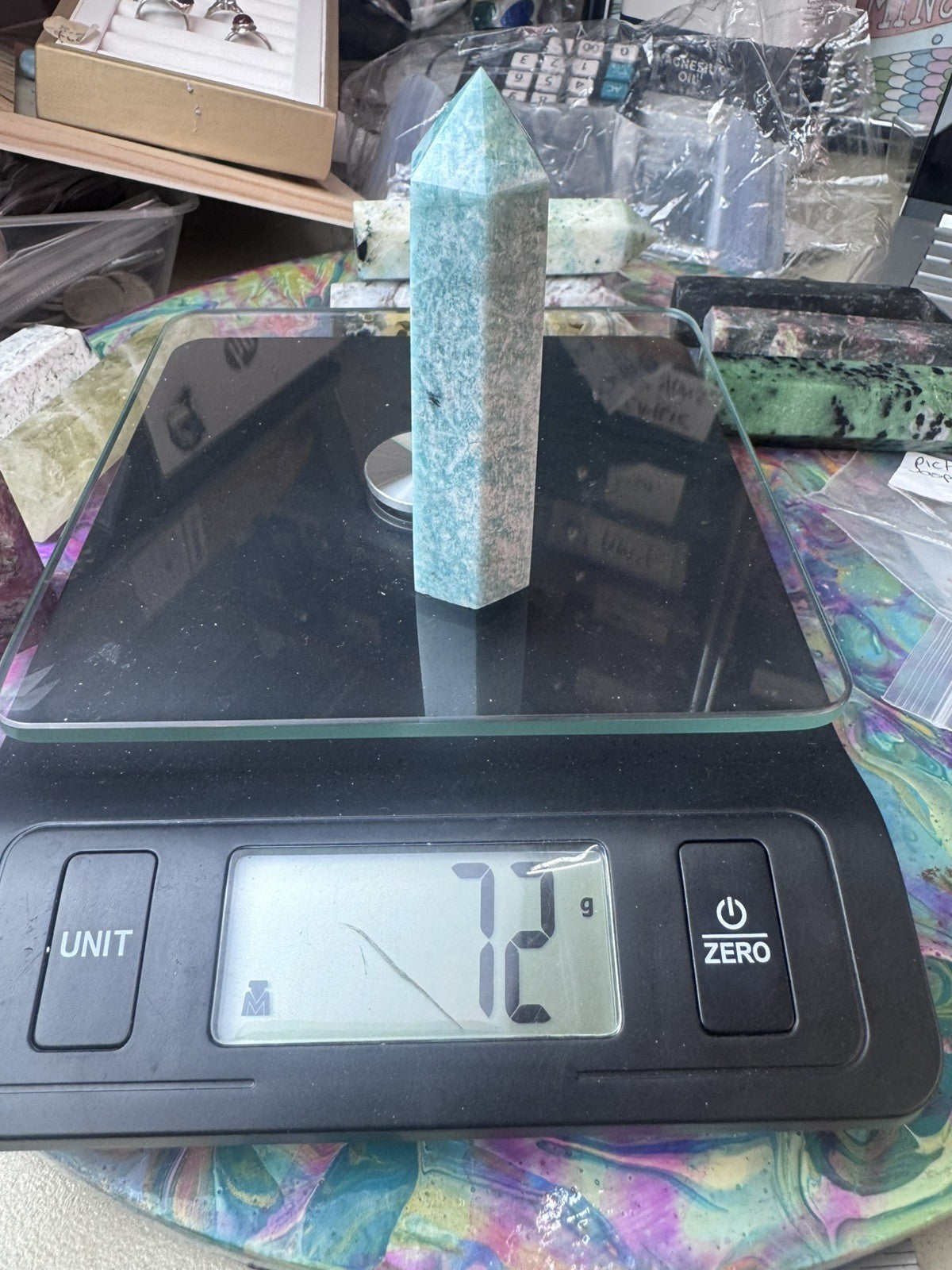 Natural Amazonite Tower – 72g  Natural Polished Stone reiki meditation