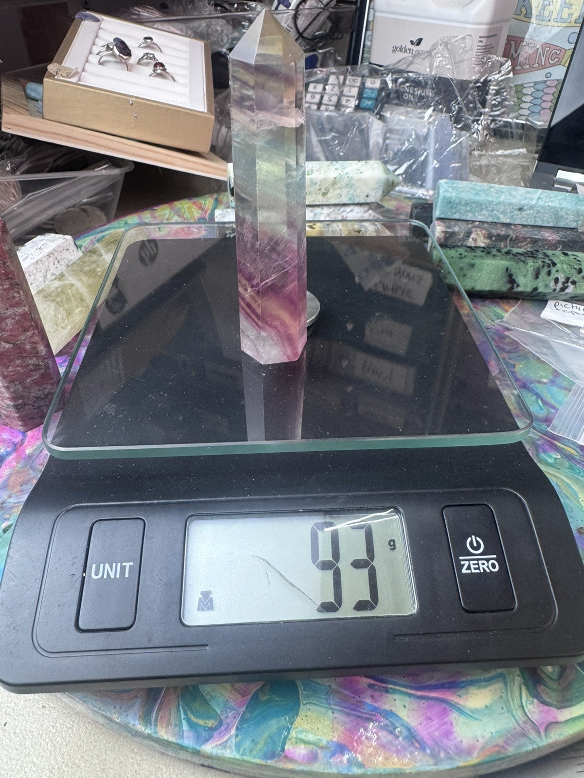 Natural Rainbow Fluorite Tower – 99g  Polished Stone reiki meditation