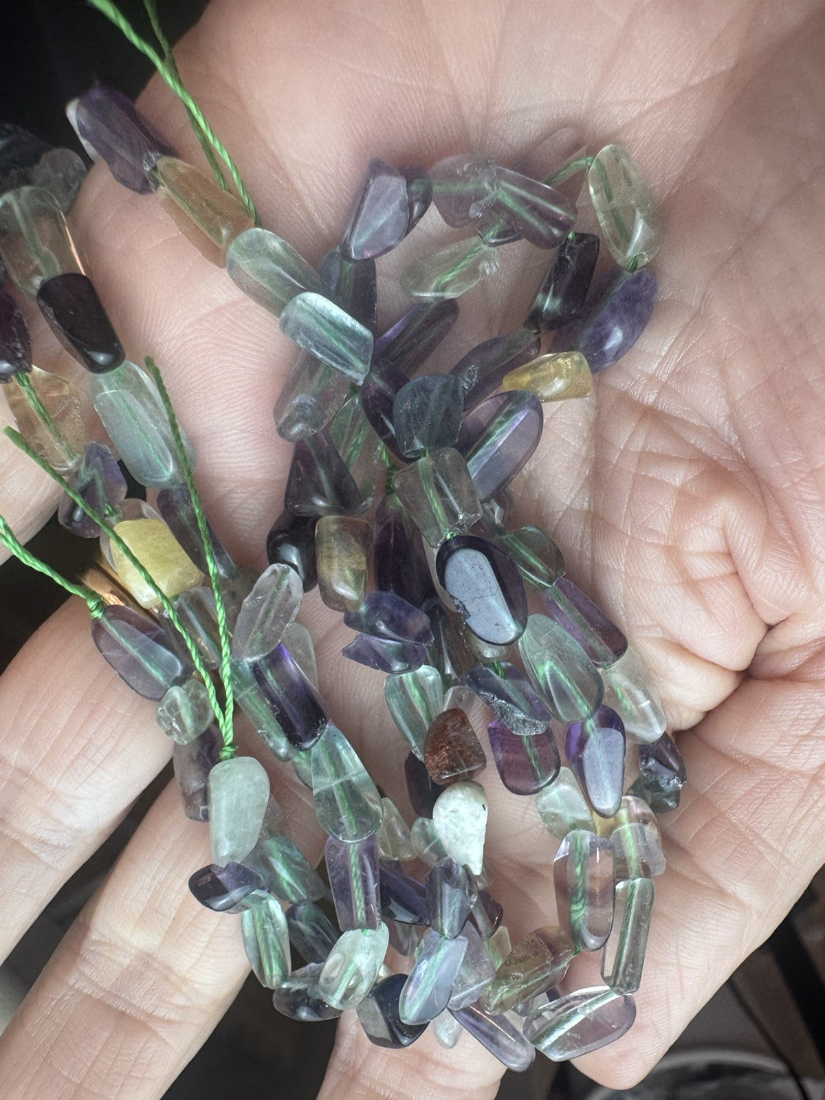 Natural Rainbow Fluorite Gemstone Bead Strand – 16 Inch