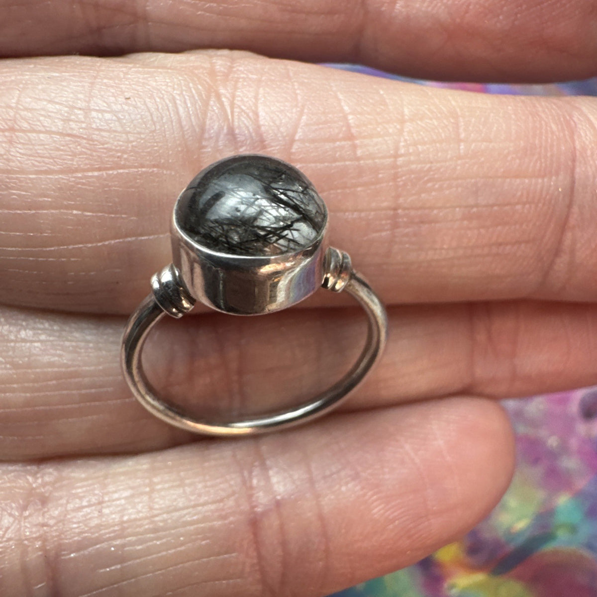 Tormalised Quartz 925 Sterling Silver Ring Size K 5.5