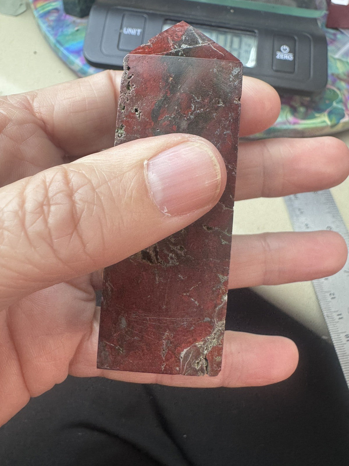 Red Jasper Crystal Tower – 116g Natural Grounding Stone Point   reiki meditation