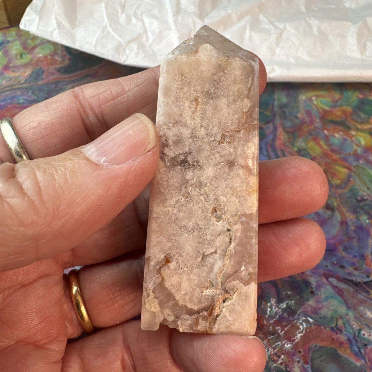 66 gram Flower Agate Crystal Tower
