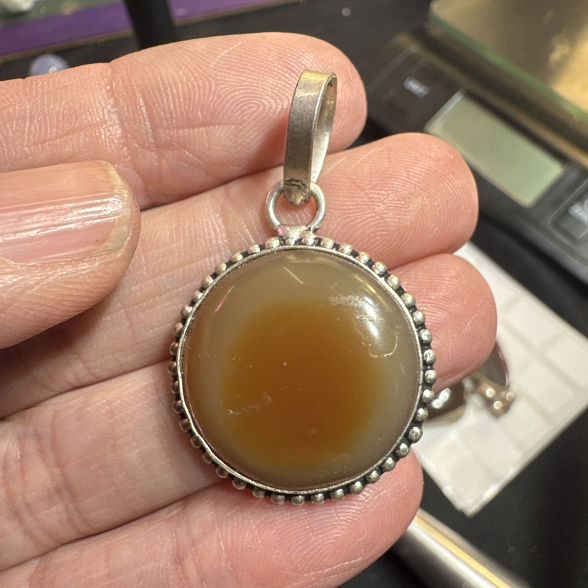 Gemstone Pendant Lot 103 Grams 925 Silver Plated stamped
