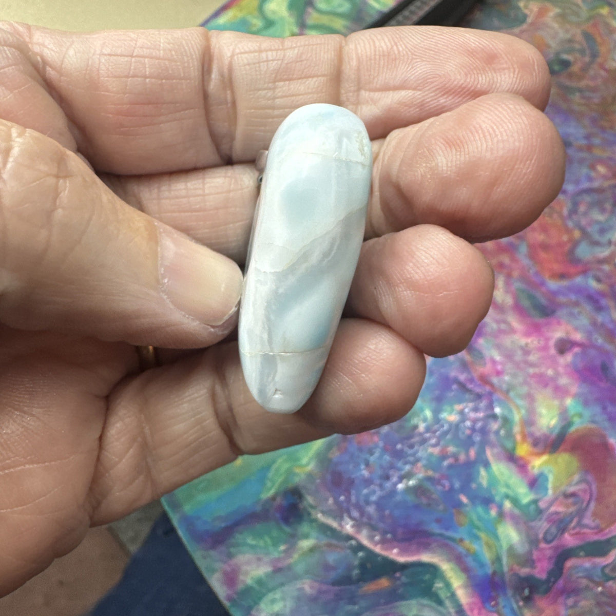 25 Gram 925 Silver Larimar Heart Pendant Handmade In  the Dominican Republic