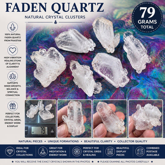 Very Rare A Grade Faden Quartz Cluster bag 79grams