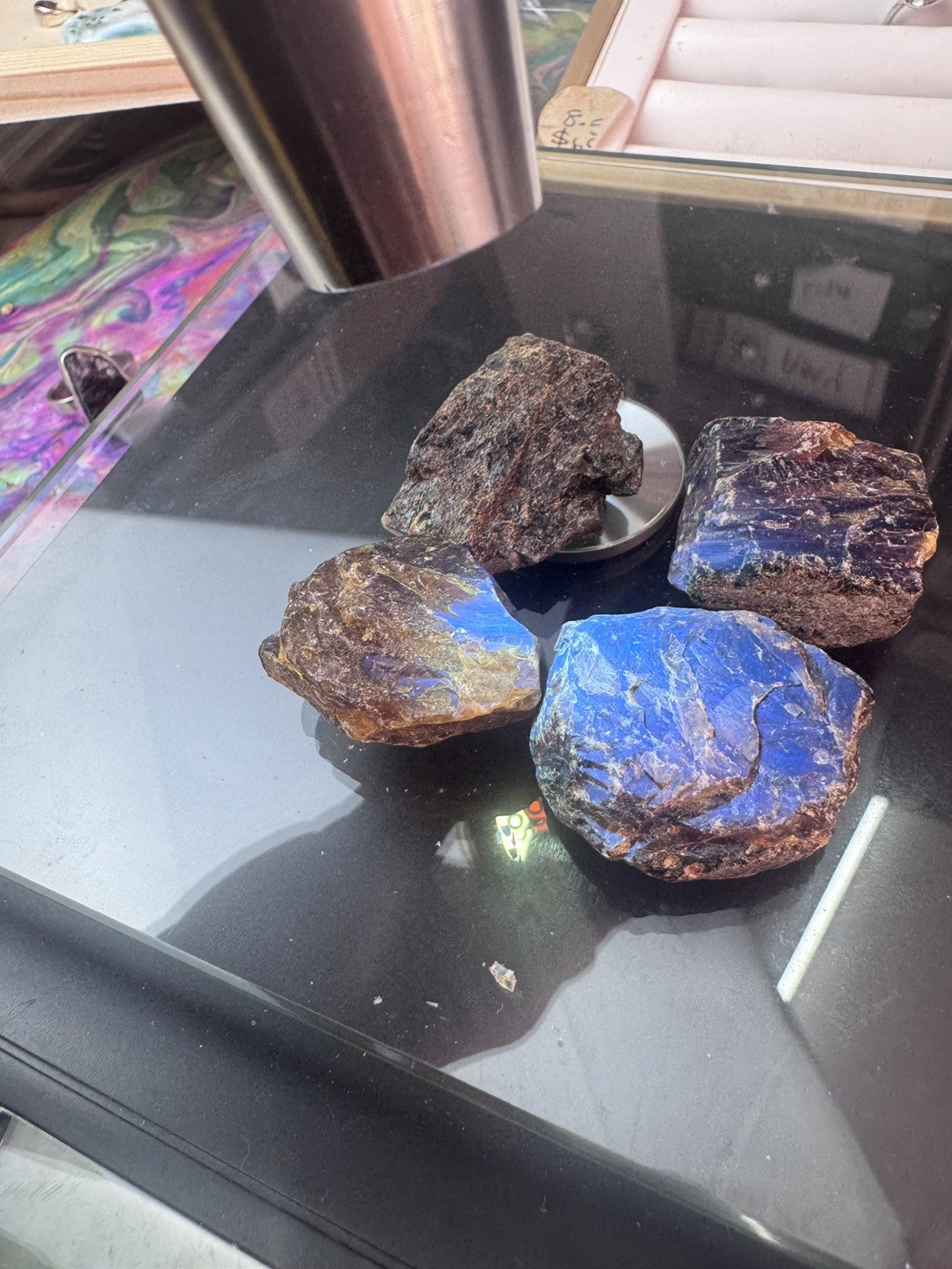 Black Amber 25 grams 4 peices Rough lot