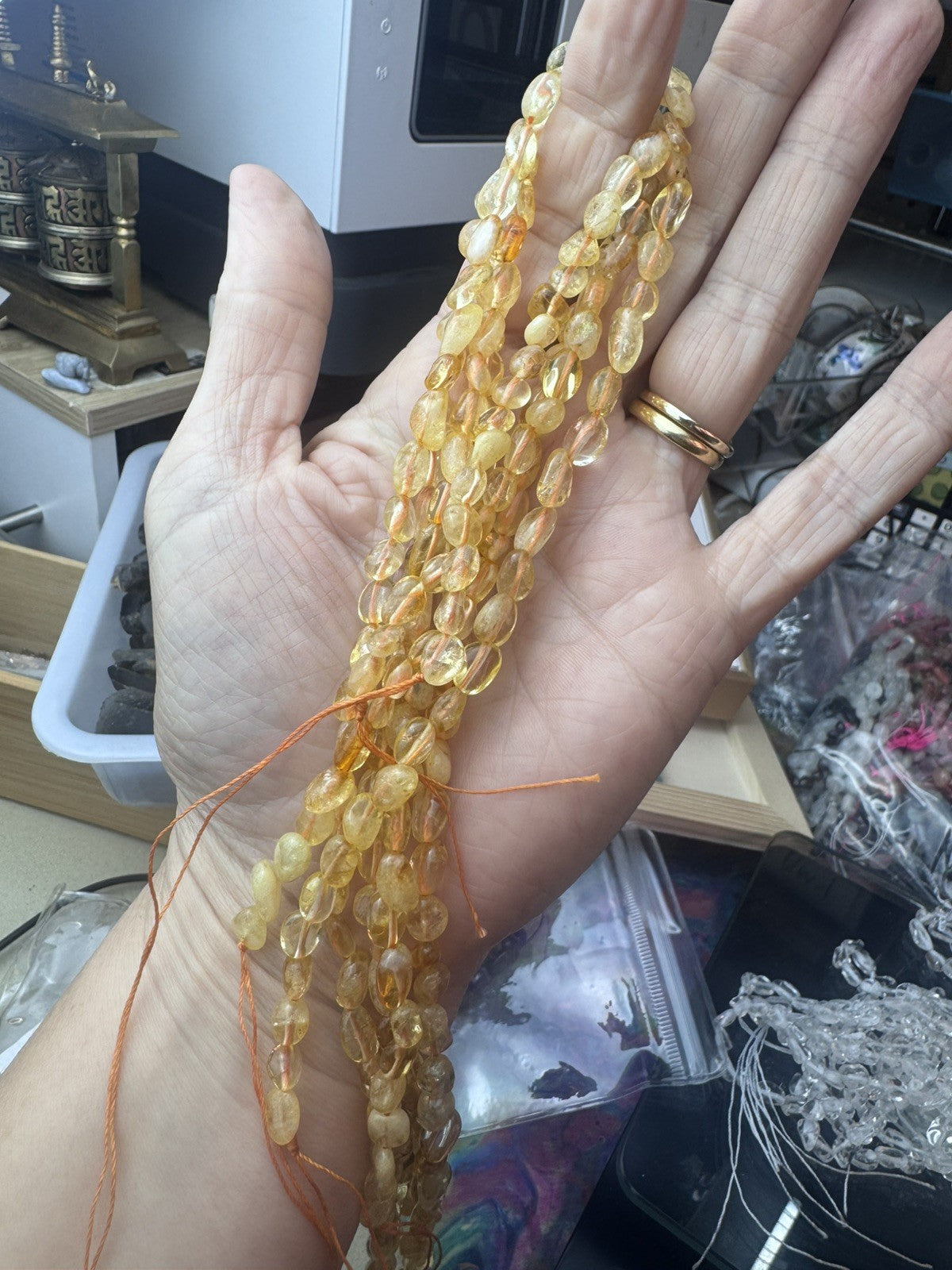Natural Citrine Gemstone Bead Strand  16 Inch Strand