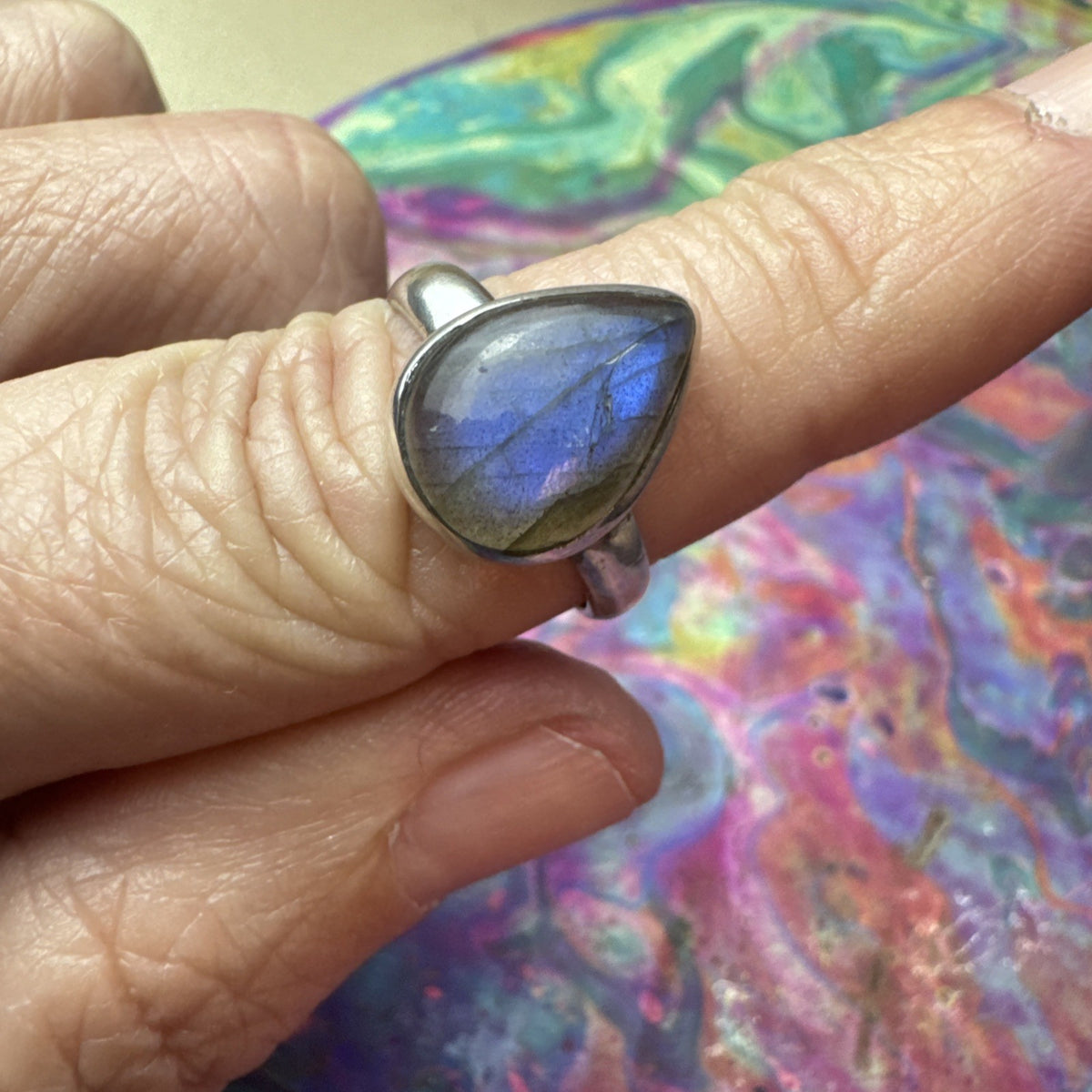 Labradorite 925 Sterling Silver Ring Size P.5 8