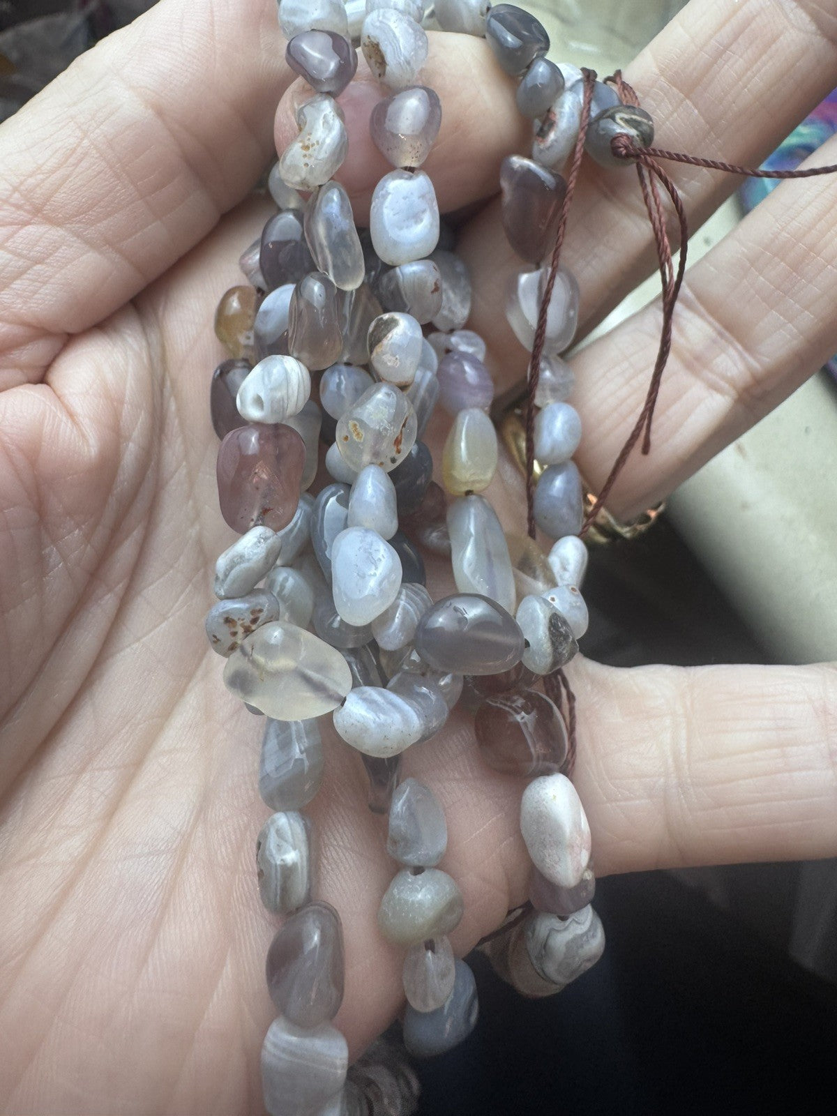 Natural Persian Gulf Agate Tumble Bead Strand – 16 Inch