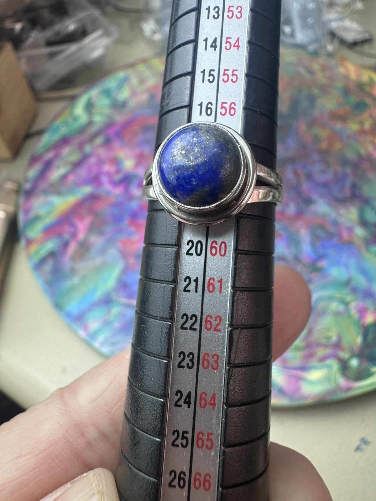 Lapis Lazuli  925 Sterling Silver Ring Size Q.5 8.5