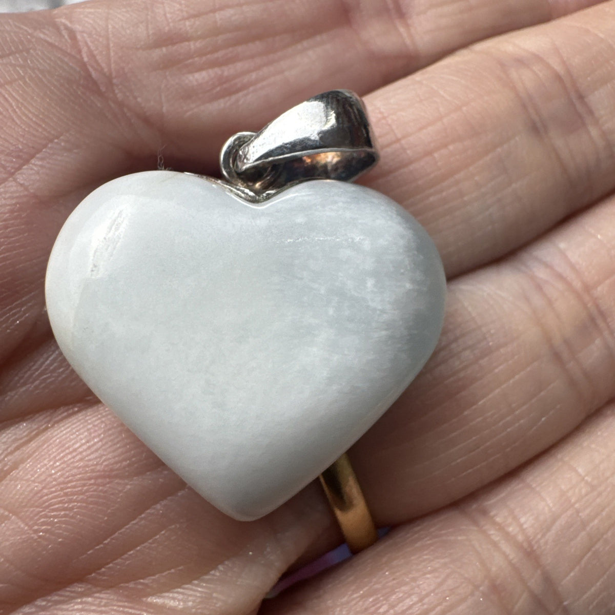 14 Gram 925 Silver Larimar Heart Pendant Handmade In  the Dominican Republic