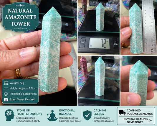 Natural Amazonite Tower – 72g  Natural Polished Stone reiki meditation