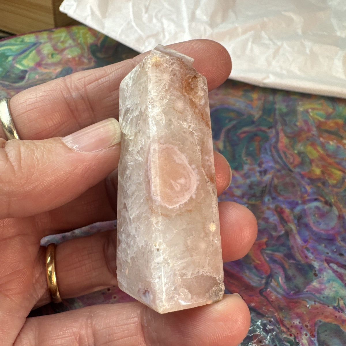 57 gram Flower Agate Crystal Tower