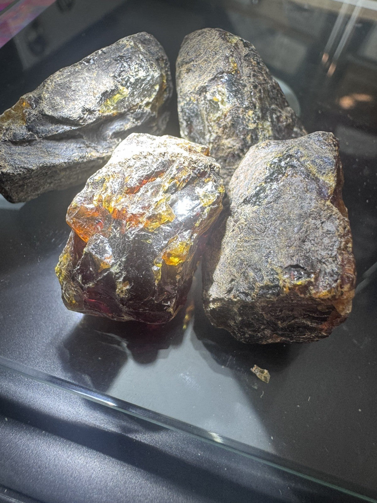 Black Amber  29 Grams  4 peices Rough lot