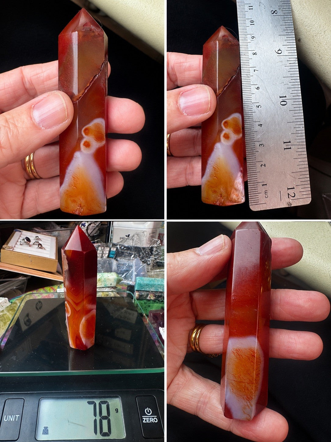 Carnelian Agate Tower – 78g   reiki meditation yoga