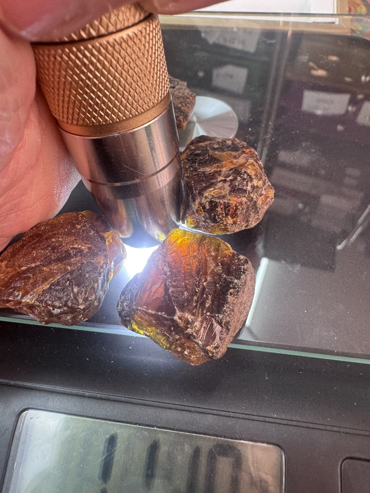 Black Amber 25 grams 4 peices Rough lot