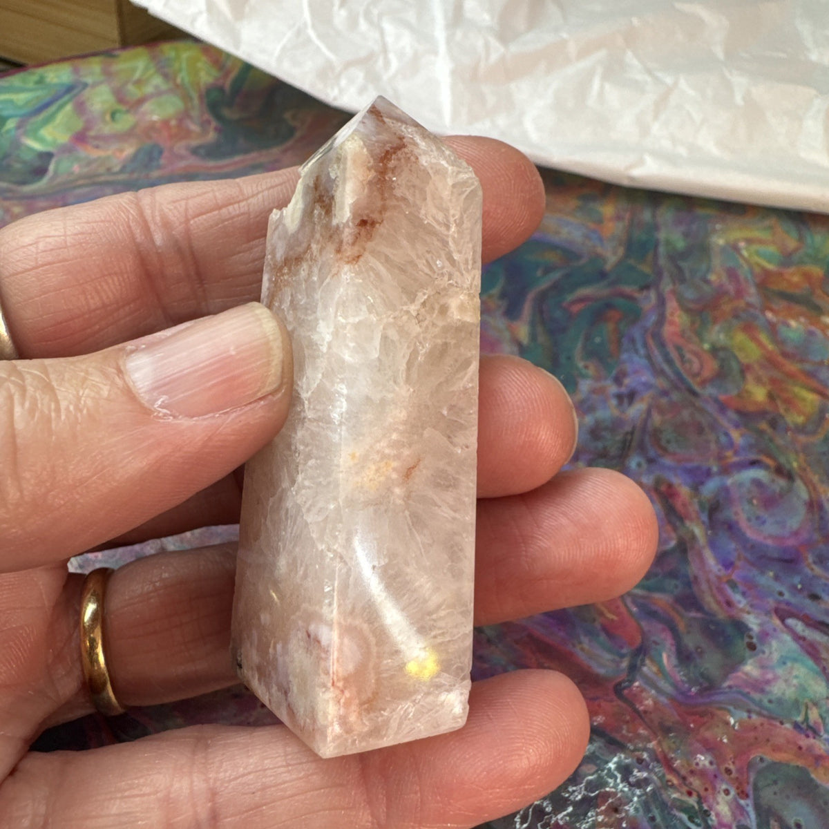 57 gram Flower Agate Crystal Tower