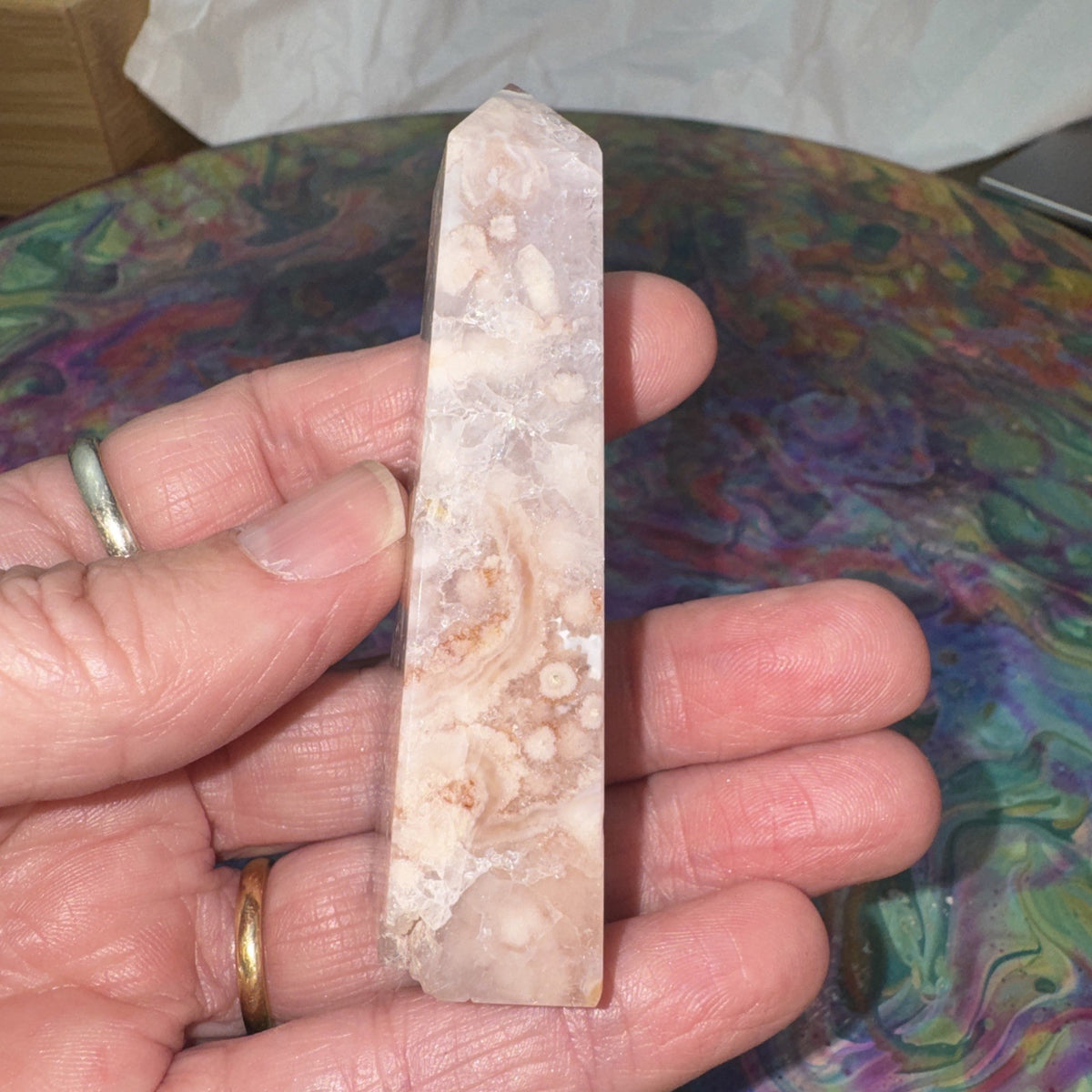 67 gram Flower Agate Crystal Tower
