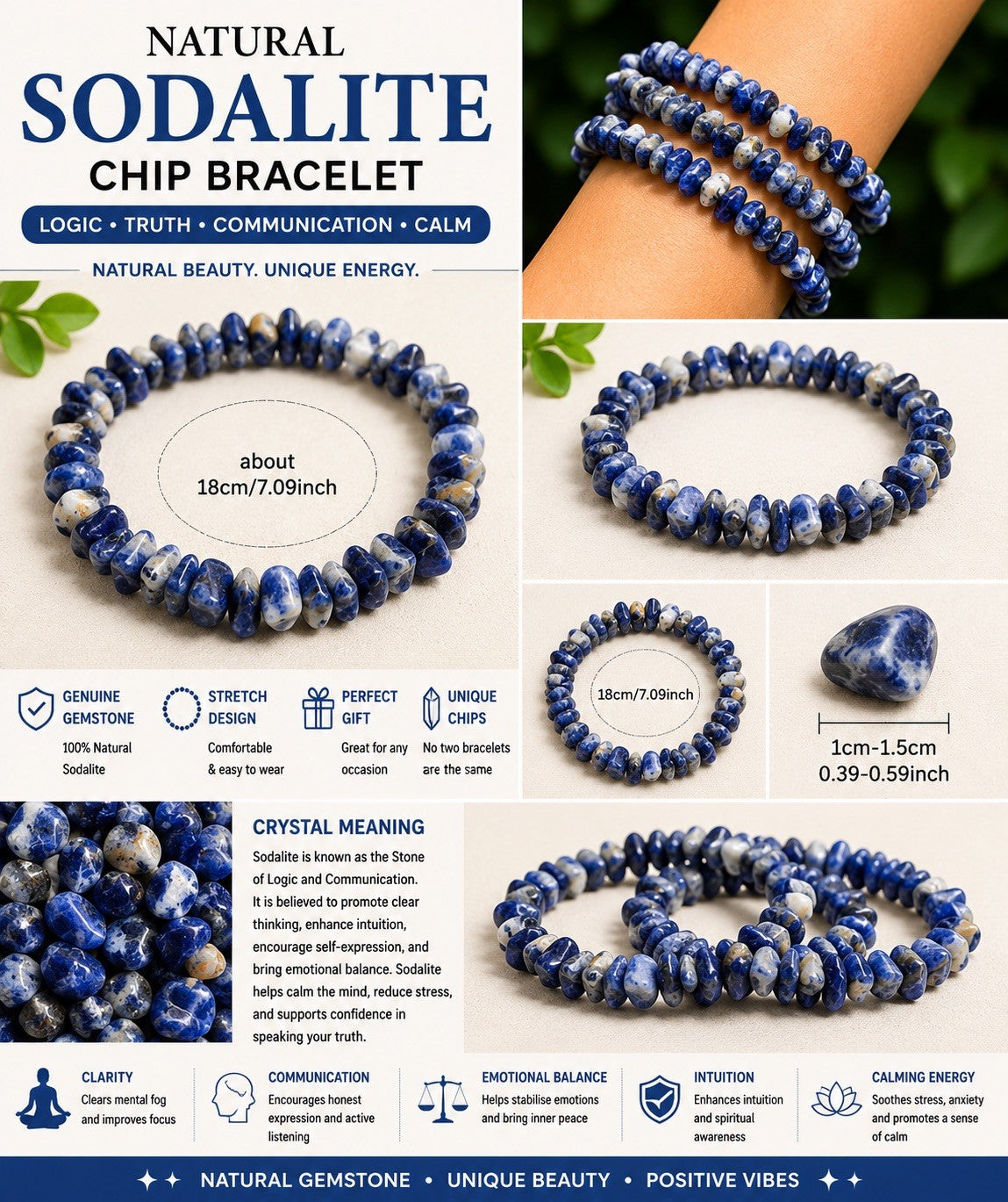 Sodalite Chip Bracelet
