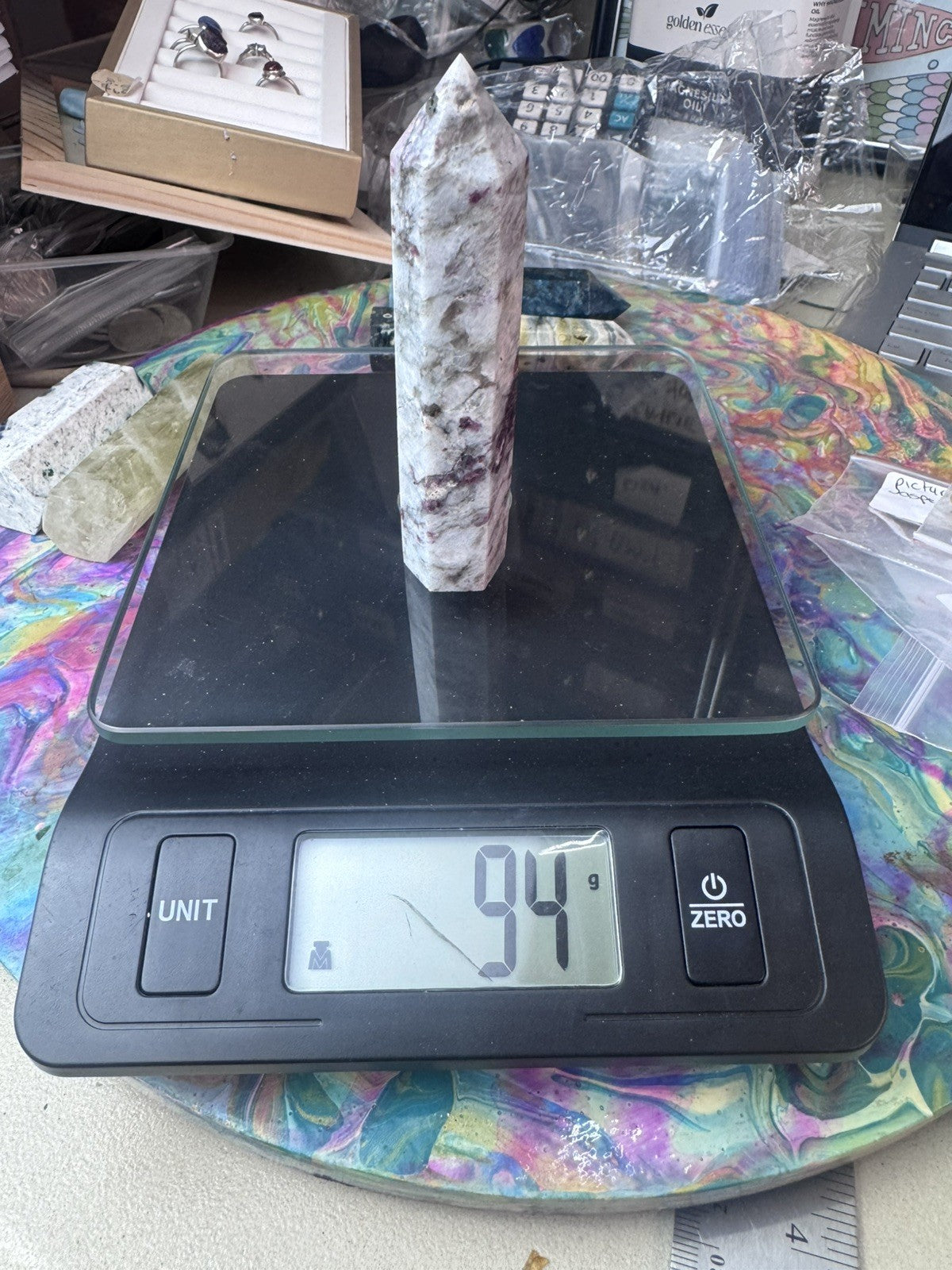 Natural Pink Tourmaline Tower – 94g   Polished Stone reiki meditation