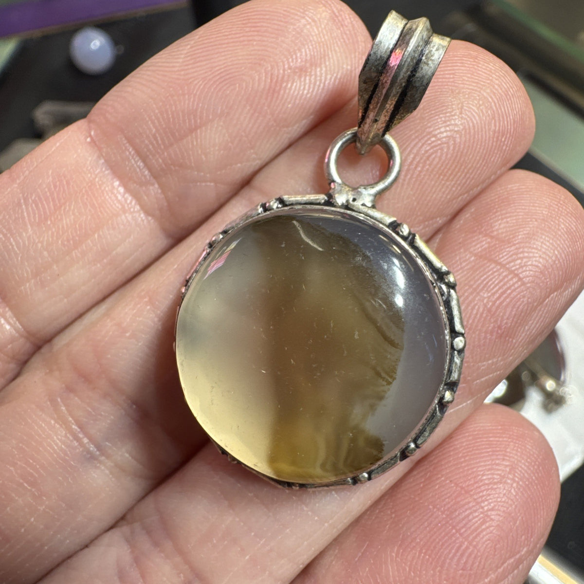 Gemstone Pendant Lot 103 Grams 925 Silver Plated stamped