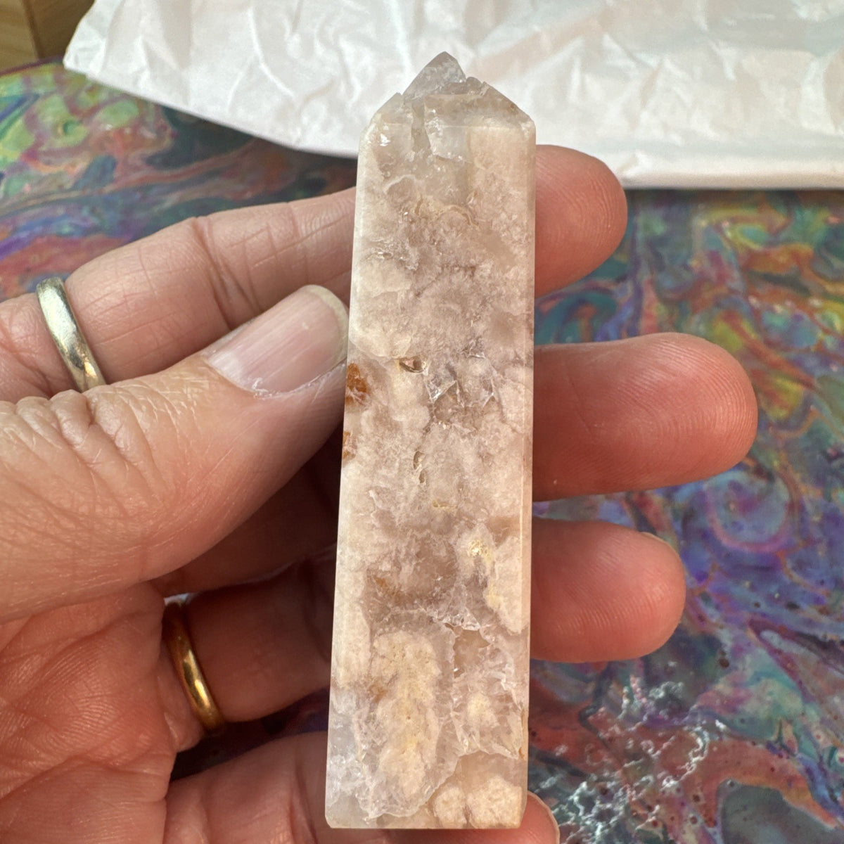 66 gram Flower Agate Crystal Tower