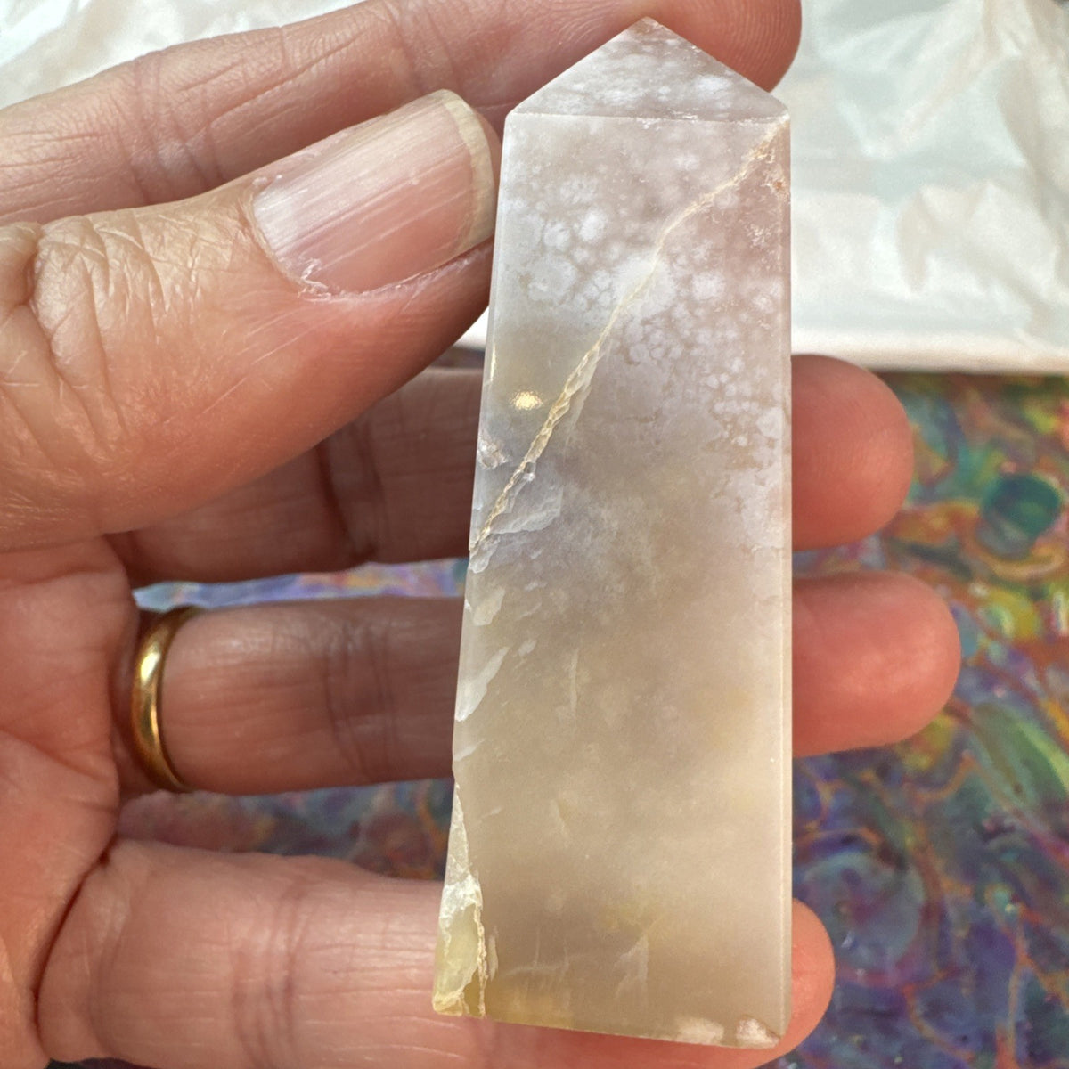 72 gram Flower Agate Crystal Tower