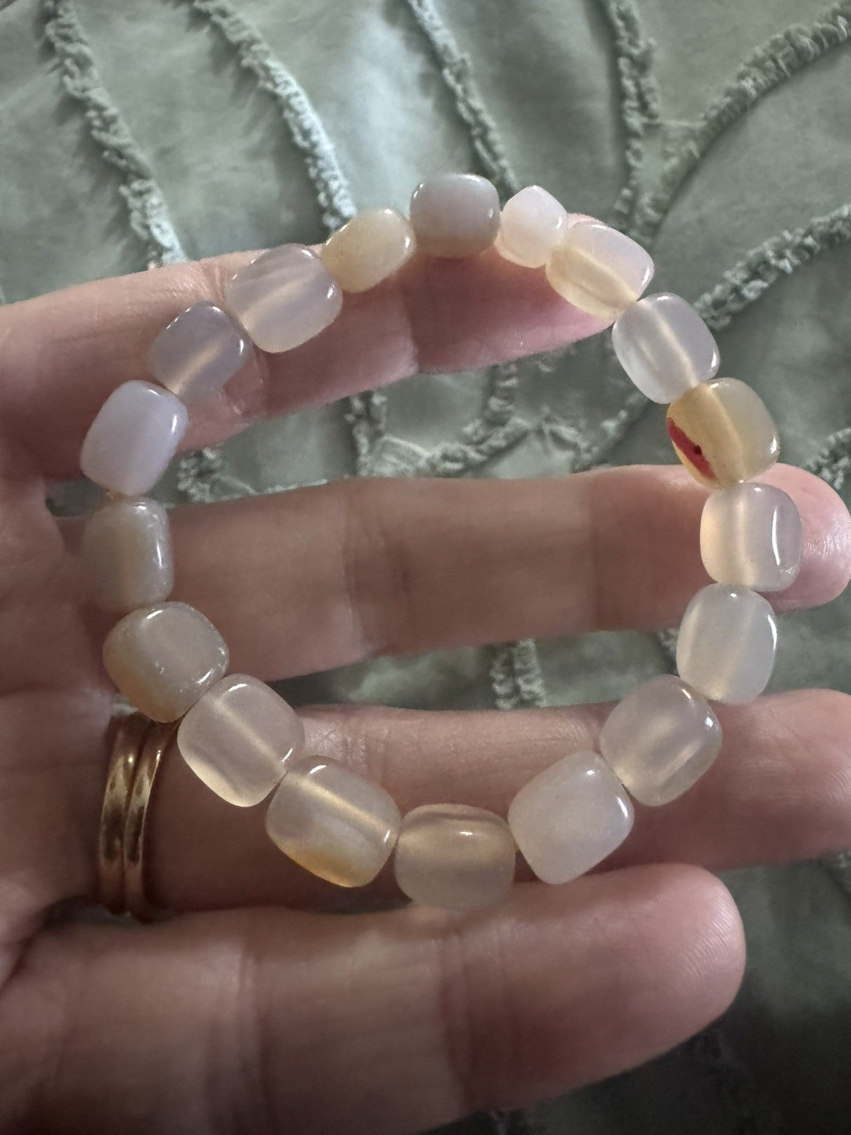 Agate Square Bead Bracelet