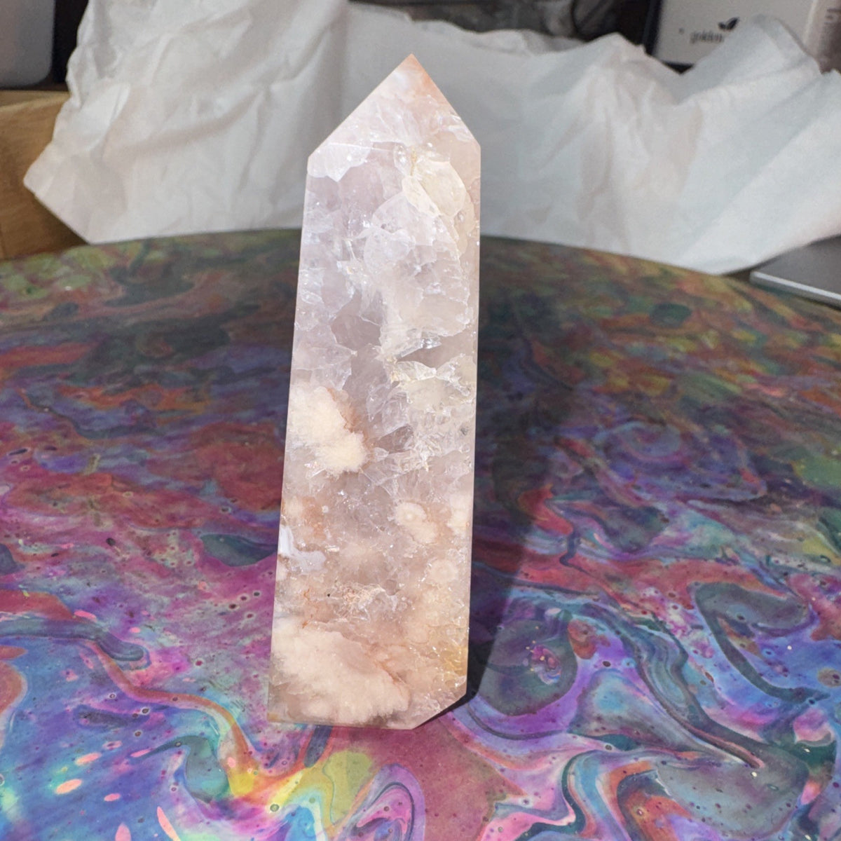 67 gram Flower Agate Crystal Tower