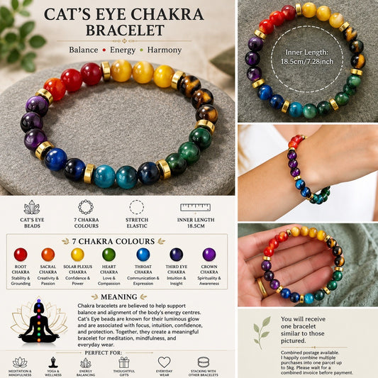 Chakra Bracelet cats eye 8mm