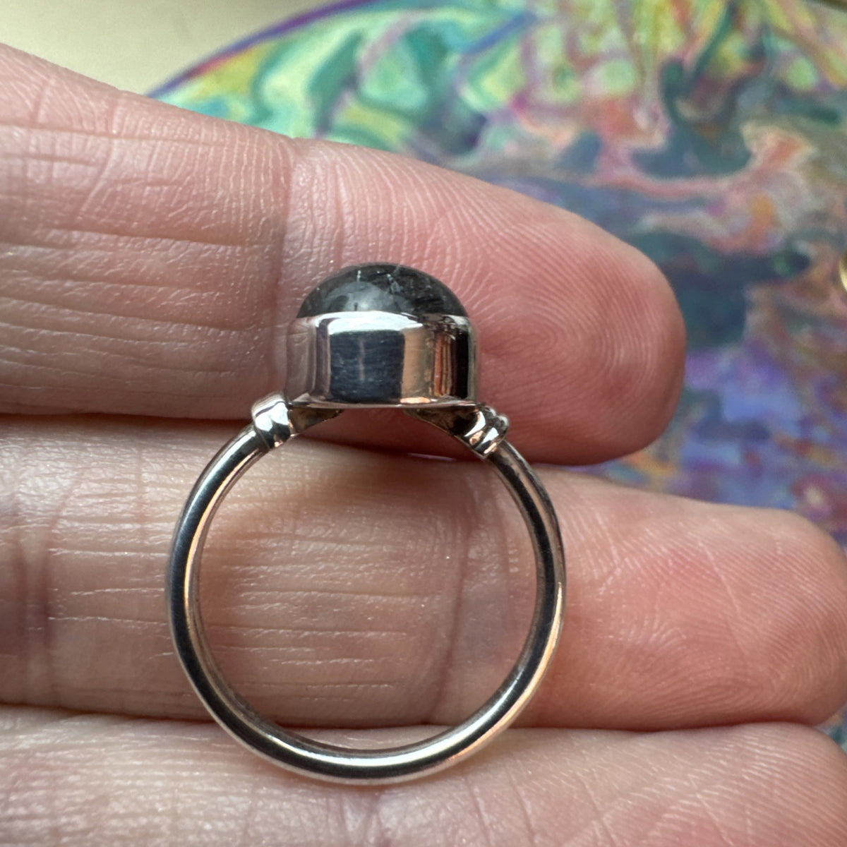 Tormalised Quartz 925 Sterling Silver Ring Size K 5.5