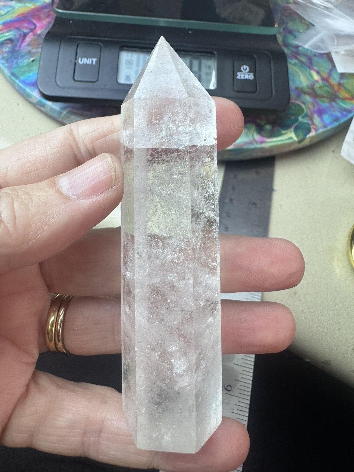 Natural Clear Quartz Crystal Tower – 101g  –  Polished Stone reiki meditation