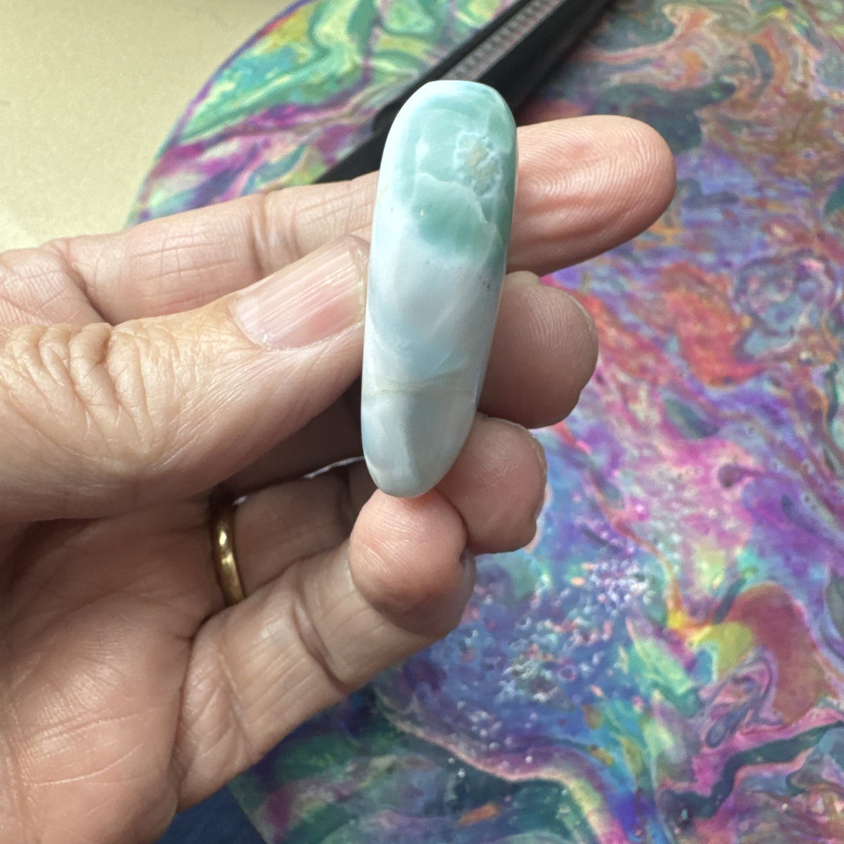 25 Gram 925 Silver Larimar Heart Pendant Handmade In  the Dominican Republic